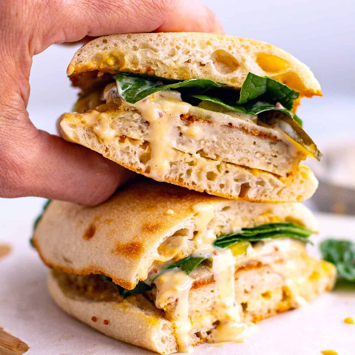 Chicken Patty Sandwich With Honey Mustard Sauce